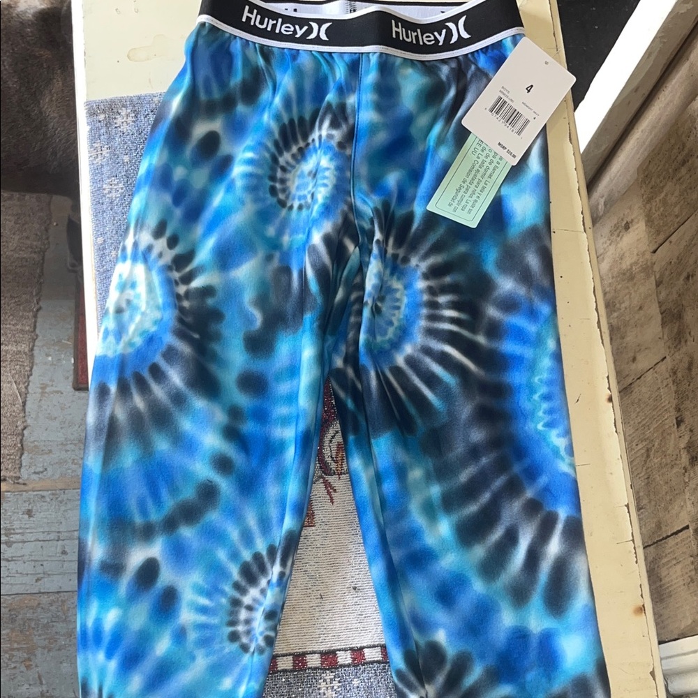 Hurley Kids Blue and Black Tie-Dye Pajama Bottoms
